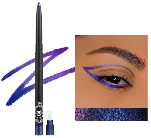 Erinde Blau Eyeliner Stift Chamäleon, Blue Metallic Glitzer Bunt Kajalstift, Wasserfest Eyeliner Stick, Multichrome Lidschatten Pencil, Sparkling Langlebiger Augen Makeup Stick