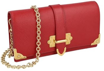 Prada Damen Rot Saffiano Leder Schultertasche 1DH044