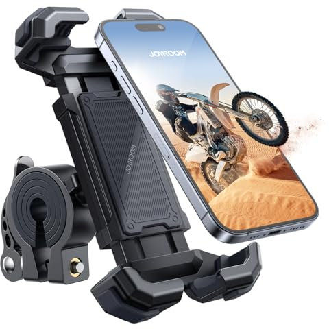 JOYROOM Handyhalterung Fahrrad Lenker,【165mph Wind Anti-Shake】【1s-Sperre】Handyhalterung Motorrad, 【5S Schnellmontage】Handy Halterung Fahrradlenker, Bike Phone Holder für 4.7''-7.0'' Handys (Schwarz)