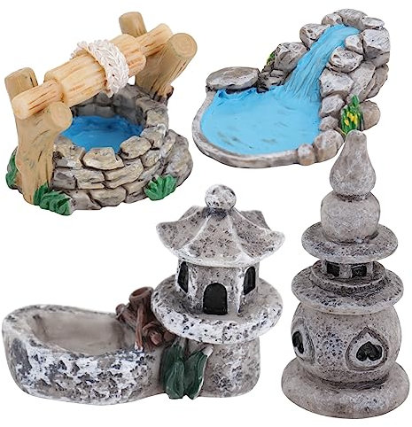 Alipis 12stücke Chinesische Miniatur Landschaftsmodelle Vintage Wellenturm Wasserfall Und Pagode Dekoration Für Miniaturgärten Und Aquarien