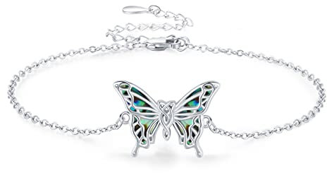 StoryEtain Schmetterling Armband - 925 Sterling Silber, Keltisches Schmetterlings Armband für Mädchen und Kinder