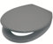 18'' MDF Universal Oval Toilet Seat, Stainless Steel Hinges | Adjustable Seat, Anti-Slip, Easy to Clean | Ideal for Bathroom and En-Suite Use (Grey Silver)