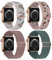 Fullmosa 4 Pack Correa Compatible con Apple Watch 40mm 41mm 38mm 42mm(Series10), Correa Nylon Elástico Deportiva de Repuesto para iWatch Series SE/10 9 8 7 6 5 4 3 2 1 Para Mujeres y Hombres