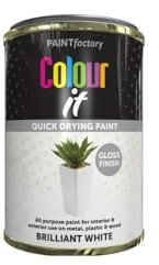 DIOXSTAR Brilliant White Tin Paint, Gloss Finish, Quick Drying Paint, Suitable for Indoor and Outdoor Use on Metal, Wood, Long Lasting Protection, 300ml (1 PCS)