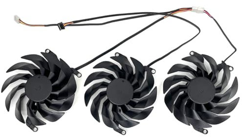 90mm T129215SU video card Cooling Fan Compatible with KFA2 GALAX RTX 3060 3070 3080 Ti 3090 GAMER OC Graphics Card Cooling Fan(Black 3-Fan)