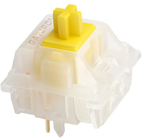 GATERON KS-3X1 V2 Milky Yellow Pro Pre-lubed 5 Pin Linear Keyboard for MX Gaming Mechanical Keyboard (110 Pcs, Milky Yellow Pro)