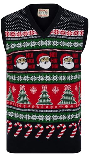 Tokyo Laundry Men's Novelty Christmas Jumper V-Neck Tank Top Sweater | Sleeveless, Smooth non-itch knit