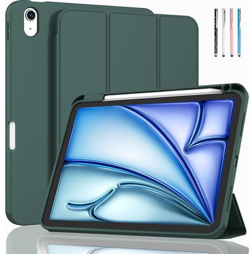 EspZanthic Funda para iPad Air 11 Pulgadas M3/M2 (2025/2024), iPad Air 5/4 (10,9 Pulgadas, 2022/2020) con Soporte Lápiz, Case Admite Carga Inalámbrica Pencil Pro/USB-C, Auto-Sueño/Estela