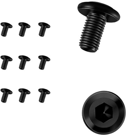 10 Pezzi Viti M6 x 12,Viti m6,Bulloni,Vite,Acciaio Inossidabile A2 V2A,Esagono Incassato,Completamente Filettato,Nero(M6 x 12)