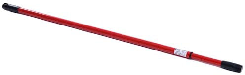 BawiTec Qualitäts Teleskopstiele stufenlos verstellbar ausziehbar mit Gewinde und Aufhängekappe Stiel Metallstiel für Besen,Schrubber,Wischer Teleskopstange Telesstiel (1 Stiel, rot, 140cm)