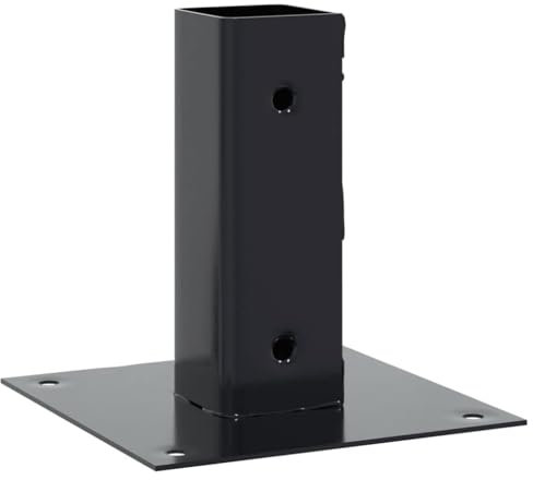 vidaXL Basi per Pali Quadrati 4 pz 46x46 mm Acciaio Verniciato Polvere, base di recinzione in cemento, base del palo della recinzione, supporto del palo in metallo