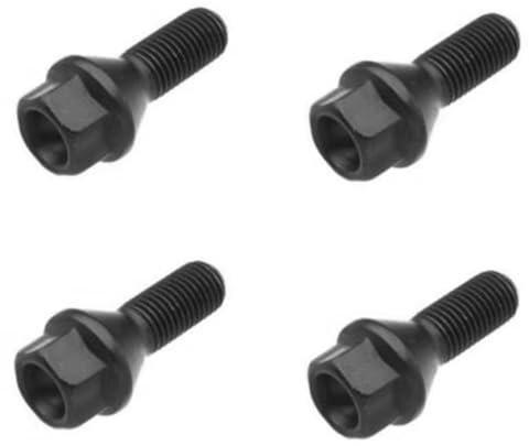 boulons roue Goujons Compatible Avec BMW Pour E30 E36 E46 E60 E90 4 Pièces Boulon De Roue Noir Écrou De Roue Écrou De Blocage De Roue Vis Boulons De Roue En Acier Écrou De Roue OEM : 36136781150