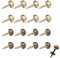 SHYSBV 16Pcs Brass Screws Antique Brass Screws Screw Cover Caps, Self Tapping Screw Decorative Cover 15mm Self-Tapping with Decorative Washers - Brass and Bronze Finish for Mirrors,Tea Tables