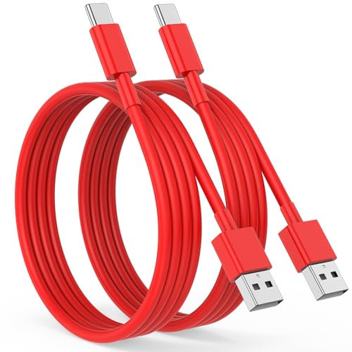 Cable USB C pour iPhone 16 17 15 Pro Max Plus,USB C vers USB Charge Rapide [2M/Lot de 2] Câble USB Type C Cable Voiture pour Apple CarPlay Compatible avec Galaxy S25 S24 S23,iPad Pro-Rouge