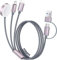 3 in 2 USB C Cable for Apple Watch Charger,4FT Multi Charging Cord with USB-C/A Input – Compatible with iwatch Series 1–10 & iPhone 11-16, Tablet Devices – Travel Essential (Grey)