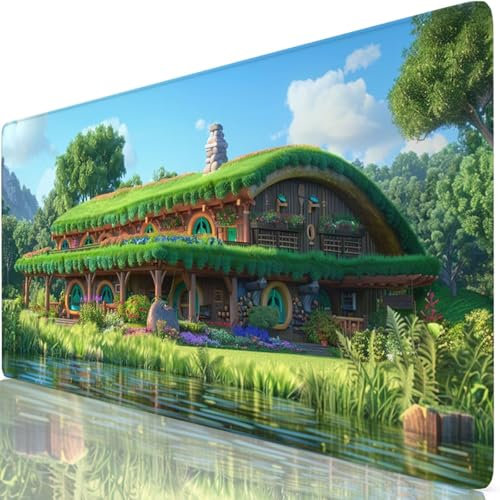 Gaming Mauspad Grün Mauspad XXL 520x250x3mm Mousepad Bauernhaus Schreibtischunterlage Verbessert Präzision und Geschwindigkeit mit Anti Rutsch Basis, Wasserdicht Desk Mat für Tastatur und Maus Z6-25