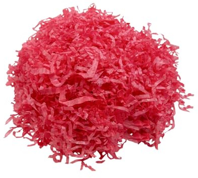 20g Cerise Shredded Tissue Paper for Hampers, Soft to The Touch, Ideal Hamper Filling, Christmas and Gift Packaging Filler