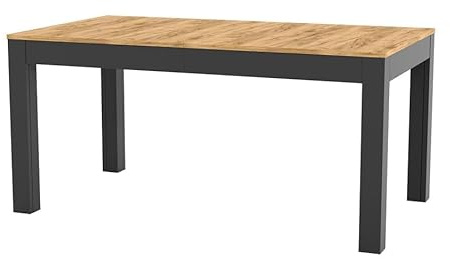 Generisch Tisch Küchentisch Esszimmertisch Esstisch WENUS Ausziehbar 160-300 cm (Schwarz/Craft Eiche)