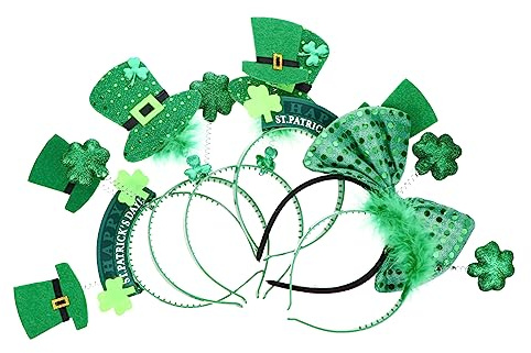 VALICLUD 6pezzi Copricapo Trifoglio Di San Patrizio Verde Chiodi Di Garofano Accessorio Per Capelli Antiscivolo Per Feste Tema e Vacanze Invernali