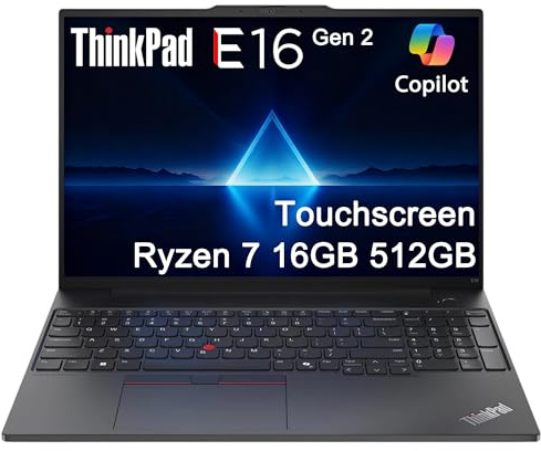 Lenovo ThinkPad E16 Gen 2 Business Laptop (16 FHD+ Touchscreen, AMD Ryzen 5 7535U (> Intel i7-1255U), 32GB DDR5 RAM, 1TB SSD) Fingerprint, Backlit, Webcam, Ethernet, Win 11 Pro w/ Copilot, Black