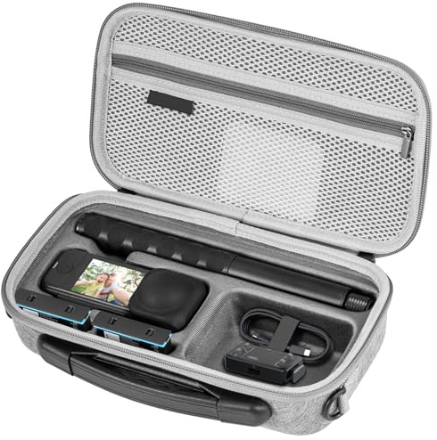 Tragetasche für Insta360 X4 Air Starter-Bundle Koffer, Kompatibel mit 114cm Unsichtbarer Selfie-Stick, Tragbare wasserdichte Schultertasche Aufbewahrungstasche für Insta 360 X4 Air Vlog Kamera Zubehör