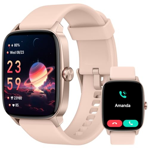 Reloj Inteligente Mujer Hombre con Llamadas Bluetooth y Voz AI, 1.85'' Smartwatch con Whatsapp Notificación, Pulsómetro/SpO2/Sueño/Podómetro, 110+ Modos Deportivos, Impermeable IP68 para iOS/Android