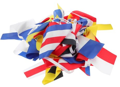 ELAYARD Ensemble de 40 Pavillons de Code Nautique Internationaux, Drapeaux de Signalisation de Bateau en Tissu Résistant et Anti-décoloration, Tailles 1 à 4, pour Navigation Plaisance