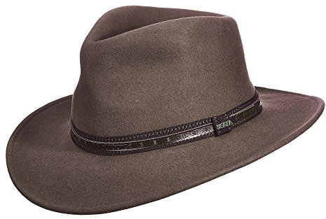 Dorfman Pacific Scala Men's Crushable Wool Outback Hat Khaki - Medium