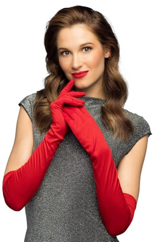 Boland - Handschuhe Los Angeles, extra lang, aus glänzendem Stoff, Popstar, Hollywood Kostüm, Accessoire für Karneval, Mottoparty oder JGA