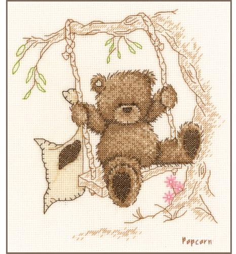 Vervaco Popcorn on the Rope Swing Counted Cross Stitch, Multi-Colour