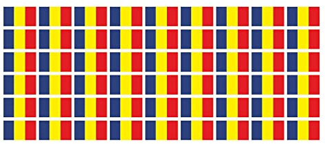 Mini Sticker Pack smooth - 20x12mm - Self-Stick - Romania - Self-Adhesive - Flag Decals - for Car, Office and Home - 54 pieces