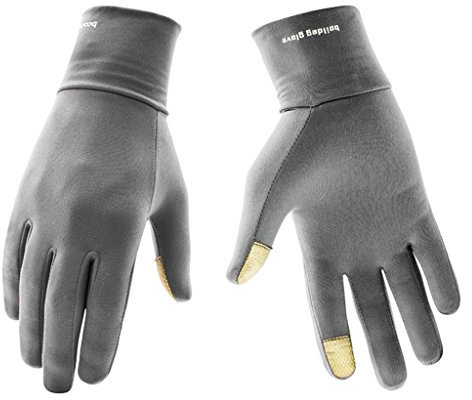 BOODUN Leichte Sporthandschuhe Laufhandschuhe WARM UP Running Handschuhe Unisex Sport Handschuhe Slim Walking Handschuhe für Damen und Herren mit Touchscreen-Funktion - Grau - L/XL