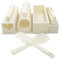 Exzact Kit de fabrication de sushi 10 pièces/Moule à riz- 5 formes de moules uniques - Cœur, Rond, Pyramide, Carré/Bricolage Cuisine japonaise à la maison/Facile et amusant - Crème Blanc