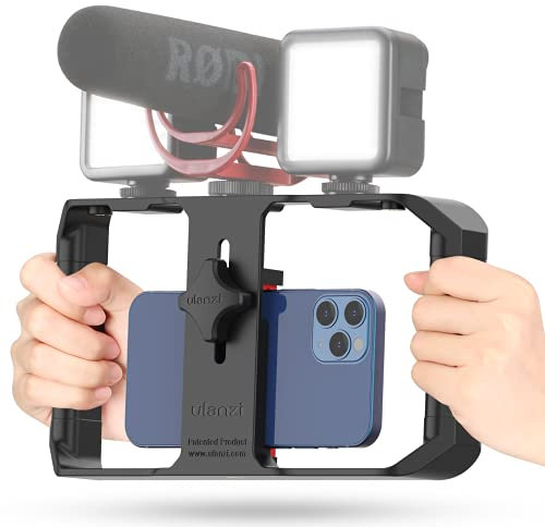 ULANZI U Rig Pro Smartphone Video Rig, Filmmaking Case, Phone Video Stabilizer Grip Tripod Mount for Video Maker Film Maker Video Grapher for iPhone Xs XS Max XR iPhone X 8 Plus Samsung