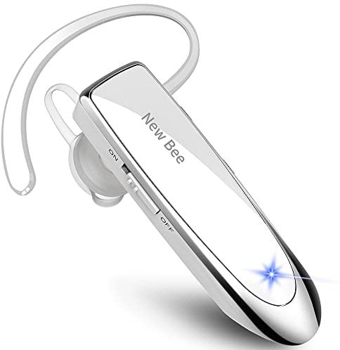 New Bee Auricolare Bluetooth Wireless Vivavoce In-Ear Con Tecnologia Clear Capture per iPhone Samsung Huawei HTC Sony (Nero) (Bianca)
