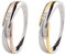 Ardeo Aurum Damenring aus 375 Gold bicolor Weißgold Rosegold mit 0,07 ct Diamant Brillant Verlobungsring