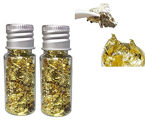 Essbare Gold Foil Blattgoldflocken, 24 Karat Gold Flocken Essbare Lebensmittel Dekorfolie Papier Küche Mousse Kuchen Backen Gebäck Kunsthandwerk Decor