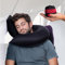 CANDY CANE Travel Pillow The First Ever 100% Modular and Compact Neck Pillow for Airplane and Car, Instantly Inflatable, Extremely Comfortable, 360 Head Support with Portable Carrying Bag (Red Band)