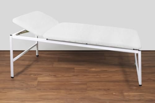 Castejo Spannbezug für Massageliegen, Behandlungsliegen, Praxisliege, Therapie-u.Kosmetikliegen mit und ohne Gesichtsschlitz Öko-Text, Frottier (85x200 Weiß o.Schlitz)
