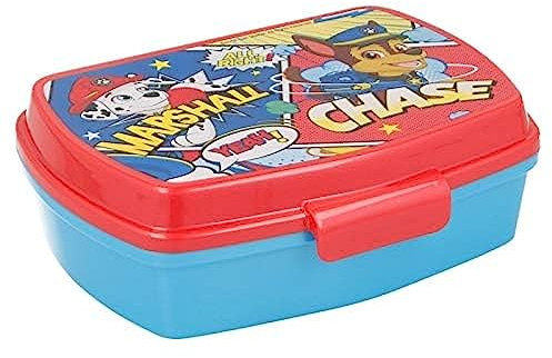 ALMACENESADAN 2657; Sandwich rettangolare multicolore Paw Patrol; prodotto in plastica, privo di BPA; Dimensioni interne 16,5 x 11,5 x 5,5 cm