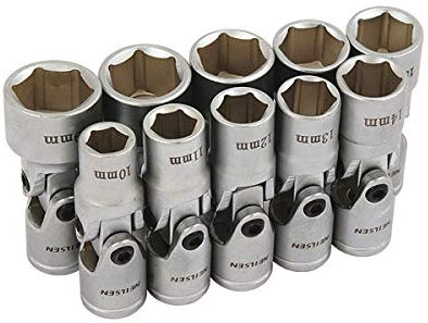 Neilsen Universal Joint Sockets 10pc 10-19mm On Rail Shallow CT2109