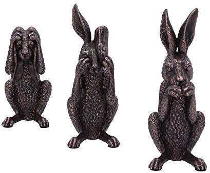 Nemesis Now Sehe Nein, höre Nein, Speak No Evil, Bronze-Hasen-Figuren, Polyresin, Einheitsgröße