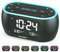 HOUSBAY Radio, reloj despertador pequeño brillante para dormitorios con luz nocturna de 7 colores, alarma dual, atenuador, cargador USB, batería de respaldo, temporizador de siesta, radio FM con