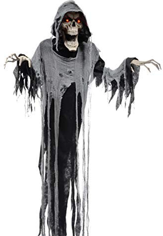 Horror-Shop Sprechende Geister Reaper Halloween Figur mit Sound & Lichteffekt 180cm