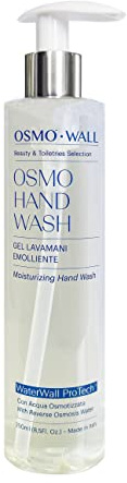 Osmowall OSMO HAND WASH Gel Detergente Mani Emolliente Idratante con Gel di Aloe Vera da agricoltura biologica. Sapone liquido per mani morbide Dermatologicamente Testato. Unisex - 250ml