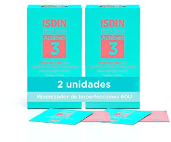 ISDIN ACNIBEN Paso 3 Minimizador de Imperfecciones Localizadas, Toallitas para Controlar las Imperfecciones de la Piel Grasa o Acneica, Pack de 2 Unidades, 60 Toallitas