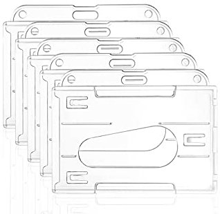 DFsucces Lot de 5 porte-cartes double face en plastique étanche avec emplacements pour pouces (horizontal)