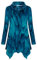 Amrto Bluse Elegant Langarm Tunika Damen Große Größen mit Asymmetrische Saum Pullover Langarmshirts Lange Hemd Turtleneck mit Taschen, Pfauenblau L