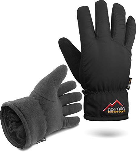 normani Herren Winter Thermo Handschuhe mit Fleece extrem hoher TOG-Wert 9.8 bis -10°C Farbe Schwarz Größe L/XL