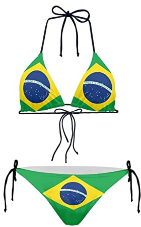 Biyejit Costume da bagno sexy da donna, due pezzi, costume da bagno a triangolo con perizoma, costume da bagno